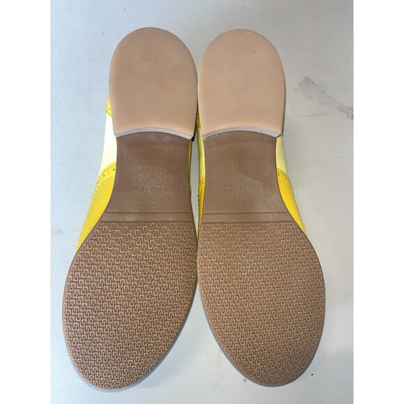 Pershing - Women's laceless oxford shoes in yellow leather - Picture 4 of 5